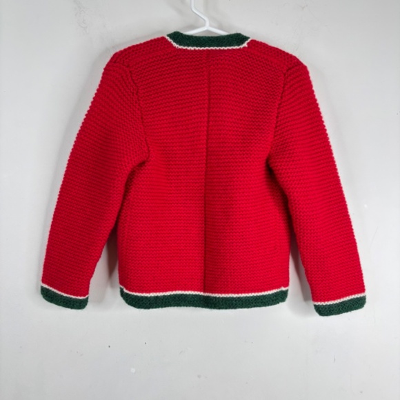 VTG 70s Loden Plankl Kids Austrian Trachten Cardigan Wool Nordic Christmas Sz 6 - Picture 4 of 10